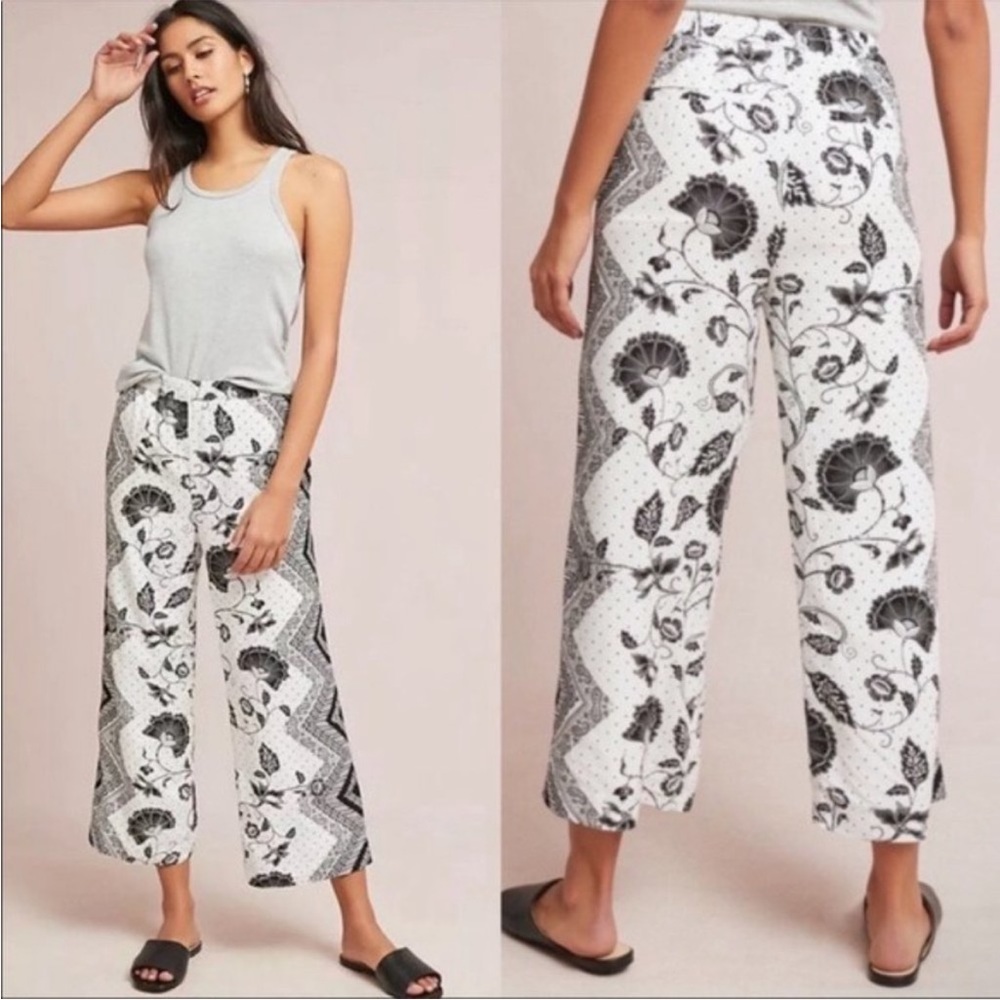 Ett:twa by Anthropology Black and White Cropped Pant